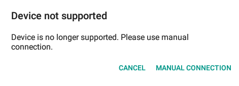 device not supported dialog